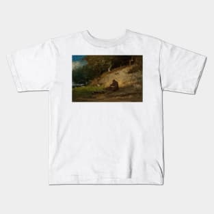 The Hermit by George Inness Kids T-Shirt